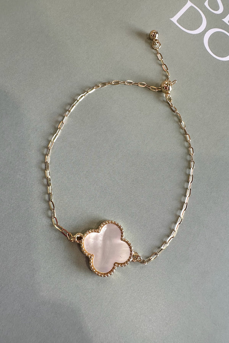  Tarin Mother of Pearl Clover Adjustable Bracelet - Madison and Mallory