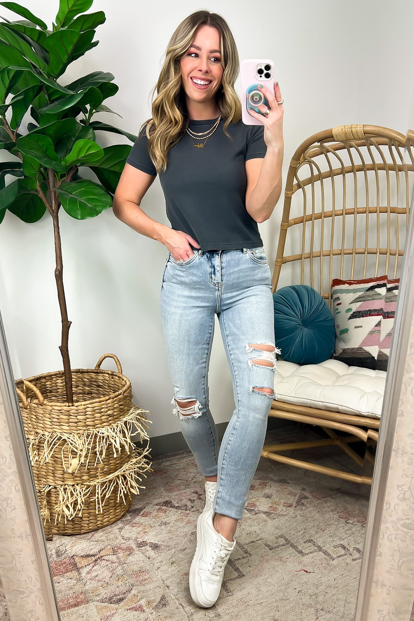  Tarsen Short Sleeve Cropped Tee - FINAL SALE - Madison and Mallory