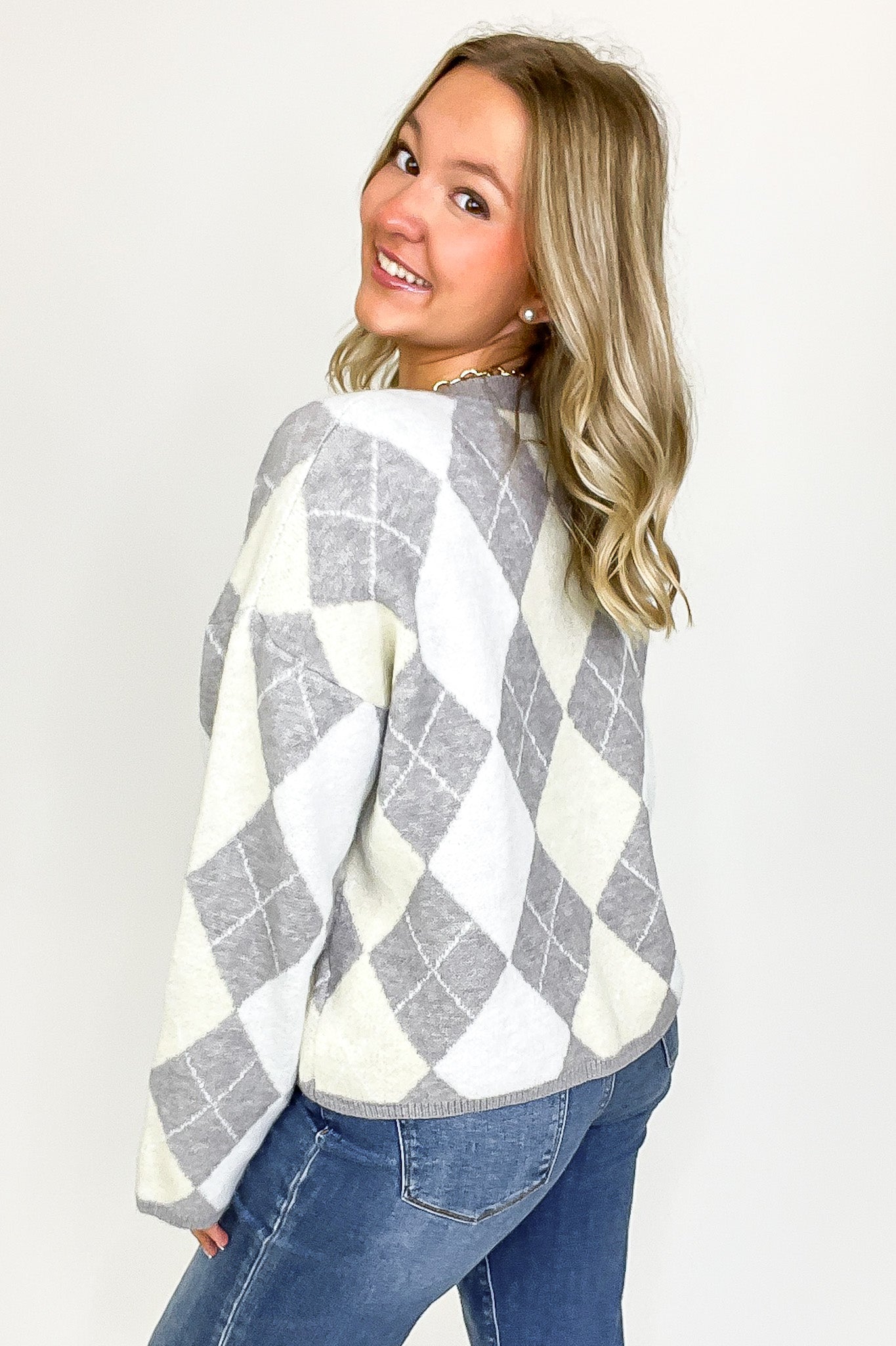 Tartan Touch Argyle Knit Sweater