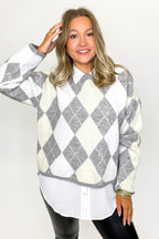 Tartan Touch Argyle Knit Sweater - FINAL SALE - Madison and Mallory