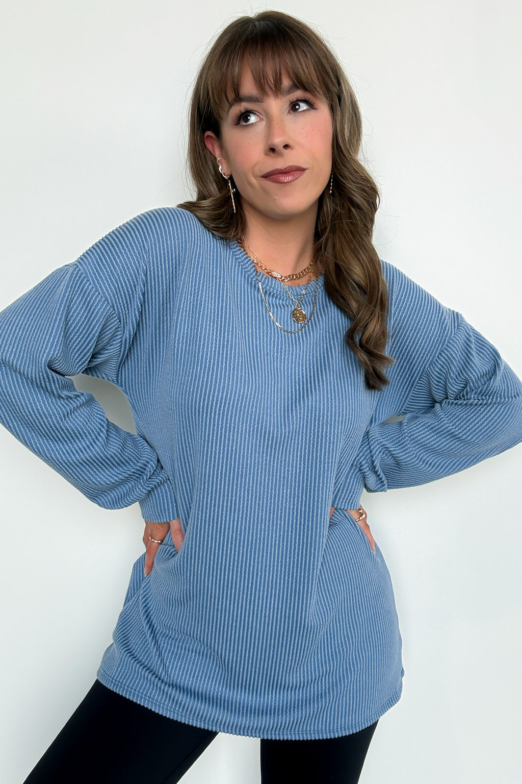Taryn Ribbed Knit Puff Sleeve Top - FINAL SALE - Madison and Mallory