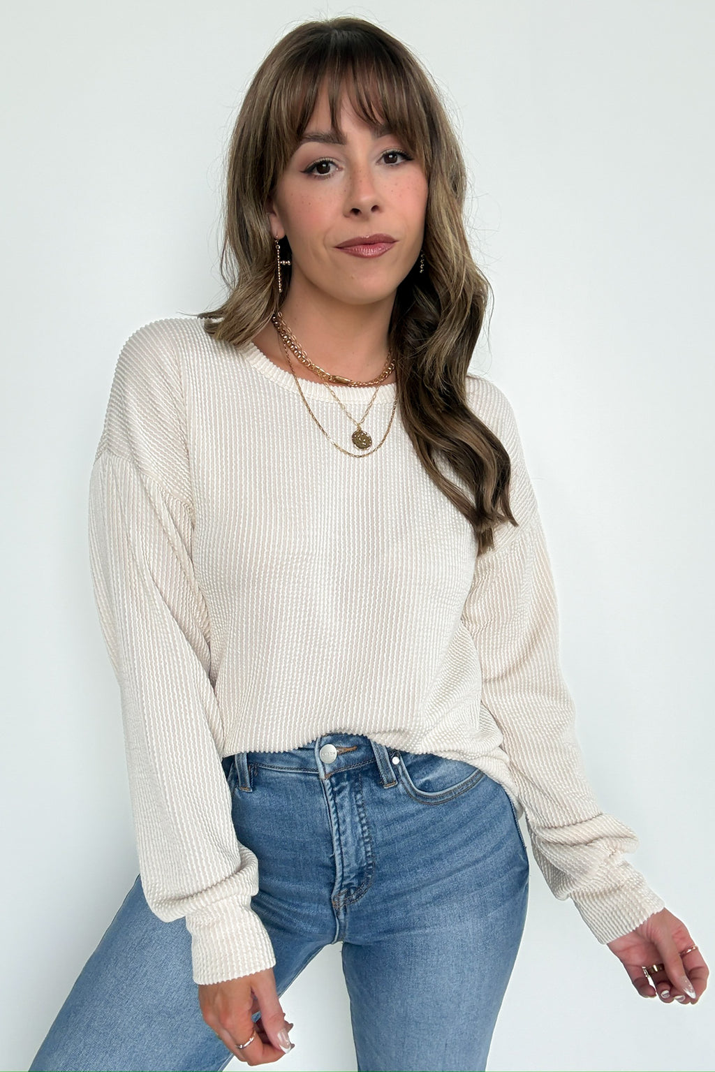 Taryn Ribbed Knit Puff Sleeve Top - FINAL SALE - Madison and Mallory