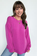 Taryn Ribbed Knit Puff Sleeve Top - FINAL SALE - Madison and Mallory