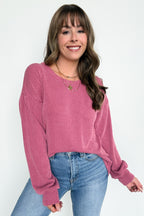 Dark Mauve / S Taryn Ribbed Knit Puff Sleeve Top - FINAL SALE - Madison and Mallory