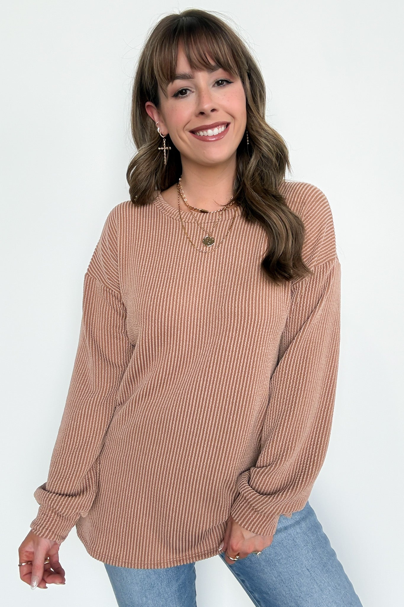  Taryn Ribbed Knit Puff Sleeve Top - Madison and Mallory