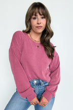 Taryn Ribbed Knit Puff Sleeve Top - FINAL SALE - Madison and Mallory