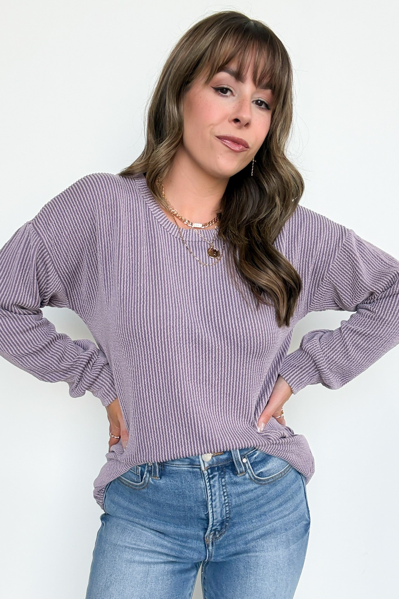  Taryn Ribbed Knit Puff Sleeve Top - Madison and Mallory