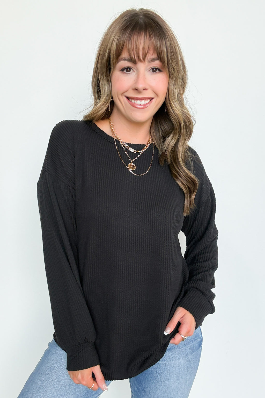 Taryn Ribbed Knit Puff Sleeve Top - FINAL SALE - Madison and Mallory