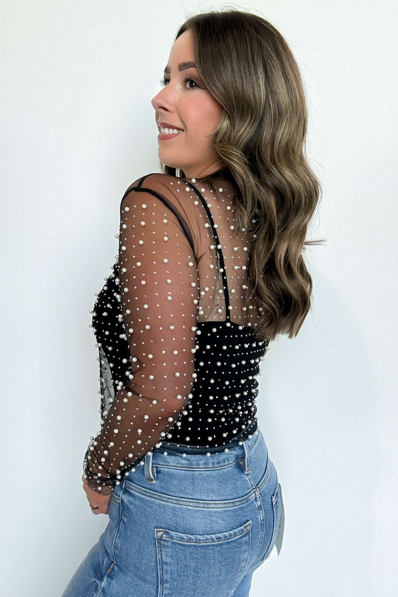  Tell Me More Metallic Mesh Top - Madison and Mallory