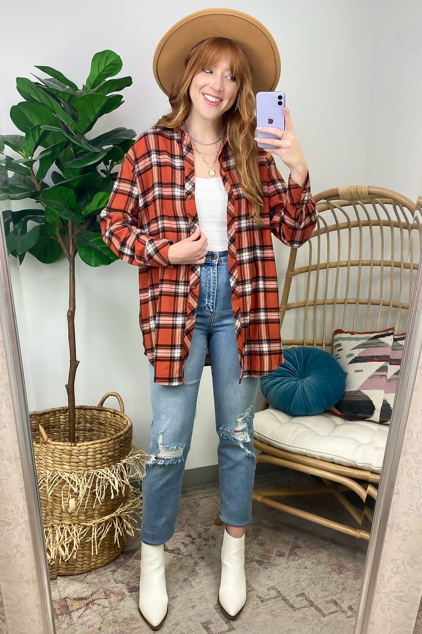  Tenya Oversized Plaid Button Down - FINAL SALE - Madison and Mallory