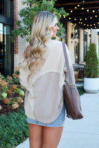 Texture & Tone Knit Contrast Cardigan - FINAL SALE - Madison and Mallory