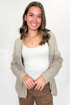Texture & Tone Knit Contrast Cardigan - FINAL SALE - Madison and Mallory