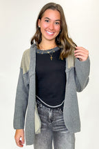 Texture & Tone Knit Contrast Cardigan - FINAL SALE - Madison and Mallory