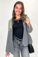 Texture & Tone Knit Contrast Cardigan - FINAL SALE - Madison and Mallory