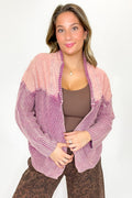 Wild Berry / S Texture & Tone Knit Contrast Cardigan - FINAL SALE - Madison and Mallory