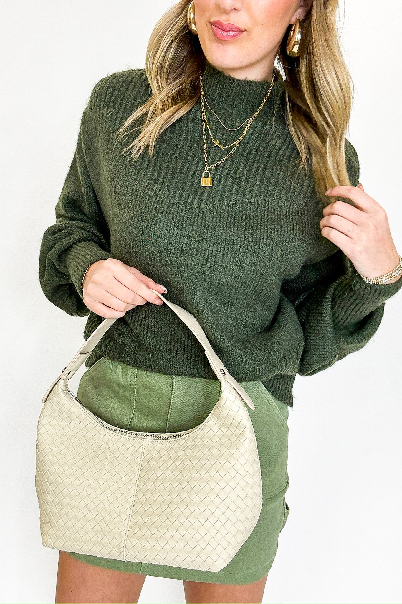Textured Tempo Woven Weave Underarm Shoulder Bag - Madison and Mallory