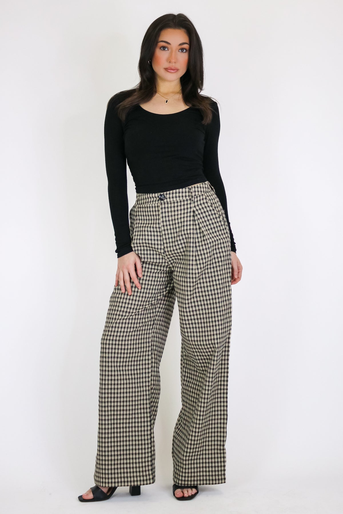 The Check Study Gingham Plaid Pleated Pants