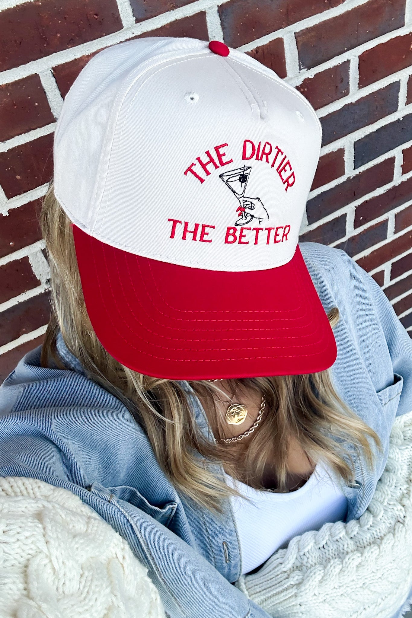 Red/Natural The Dirtier The Better Graphic Snapback Hat - Madison and Mallory