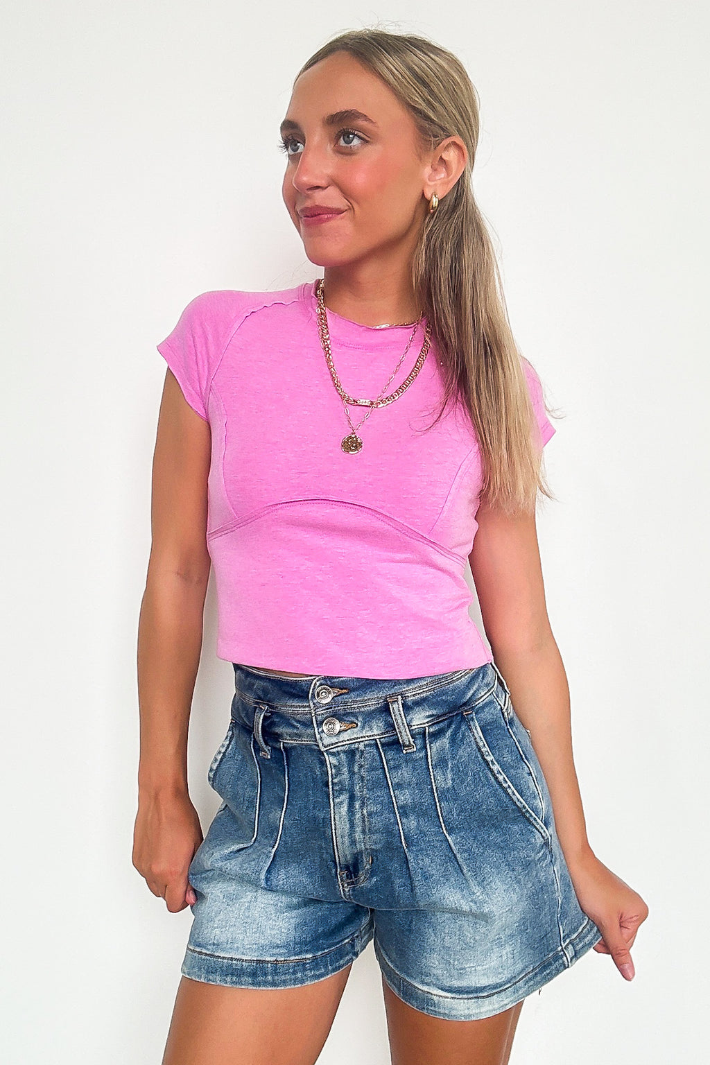 Heather Mauve / S The Free Edit Exposed Seam Fitted Top - FINAL SALE - Madison and Mallory