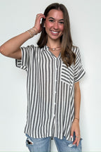 The Hamptons Striped Short Sleeve Shirt - FINAL SALE - Madison and Mallory