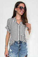 The Hamptons Striped Short Sleeve Shirt - FINAL SALE - Madison and Mallory