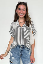 The Hamptons Striped Short Sleeve Shirt - FINAL SALE - Madison and Mallory