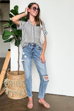The Hamptons Striped Short Sleeve Shirt - FINAL SALE - Madison and Mallory