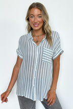 The Hamptons Striped Short Sleeve Shirt - FINAL SALE - Madison and Mallory