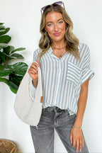 The Hamptons Striped Short Sleeve Shirt - FINAL SALE - Madison and Mallory