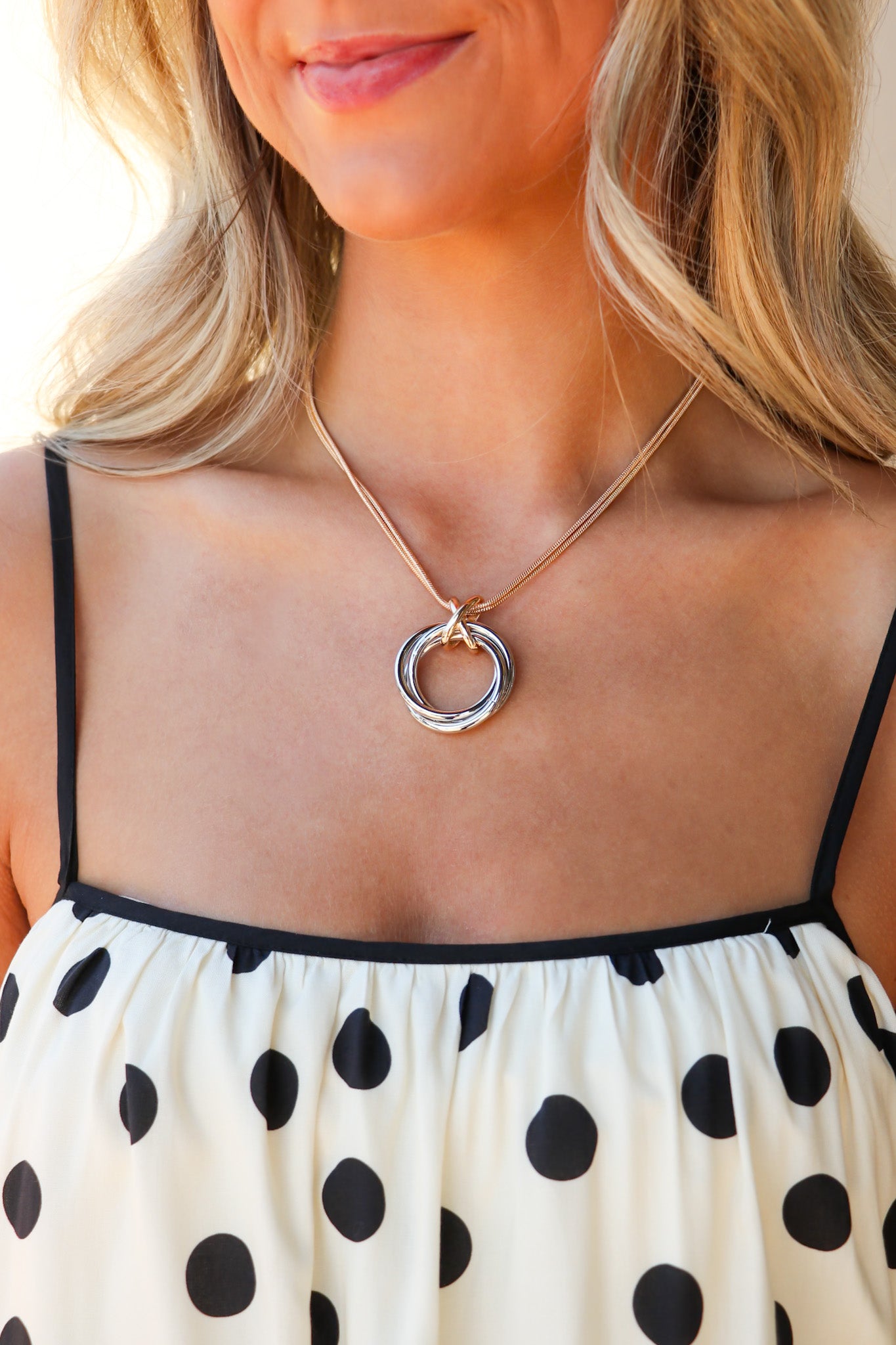 Gold/Silver The Intertwine Two-Toned Wrap Spiral Chain Necklace - Madison and Mallory