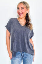 The Lila Tee V-Neck Pocket Top - FINAL SALE - Madison and Mallory