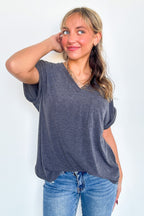 The Lila Tee V-Neck Pocket Top - FINAL SALE - Madison and Mallory