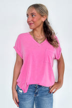 The Lila Tee V-Neck Pocket Top - FINAL SALE - Madison and Mallory