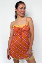 The Check Edit Plaid Chiffon Mini Dress - Madison and Mallory