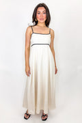 Natural / S The Contrast Charm Empire Waist Maxi Dress - Madison and Mallory