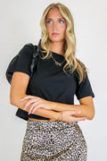 Black / S The Daily Crew Neck Short Sleeve Tee - Madison and Mallory