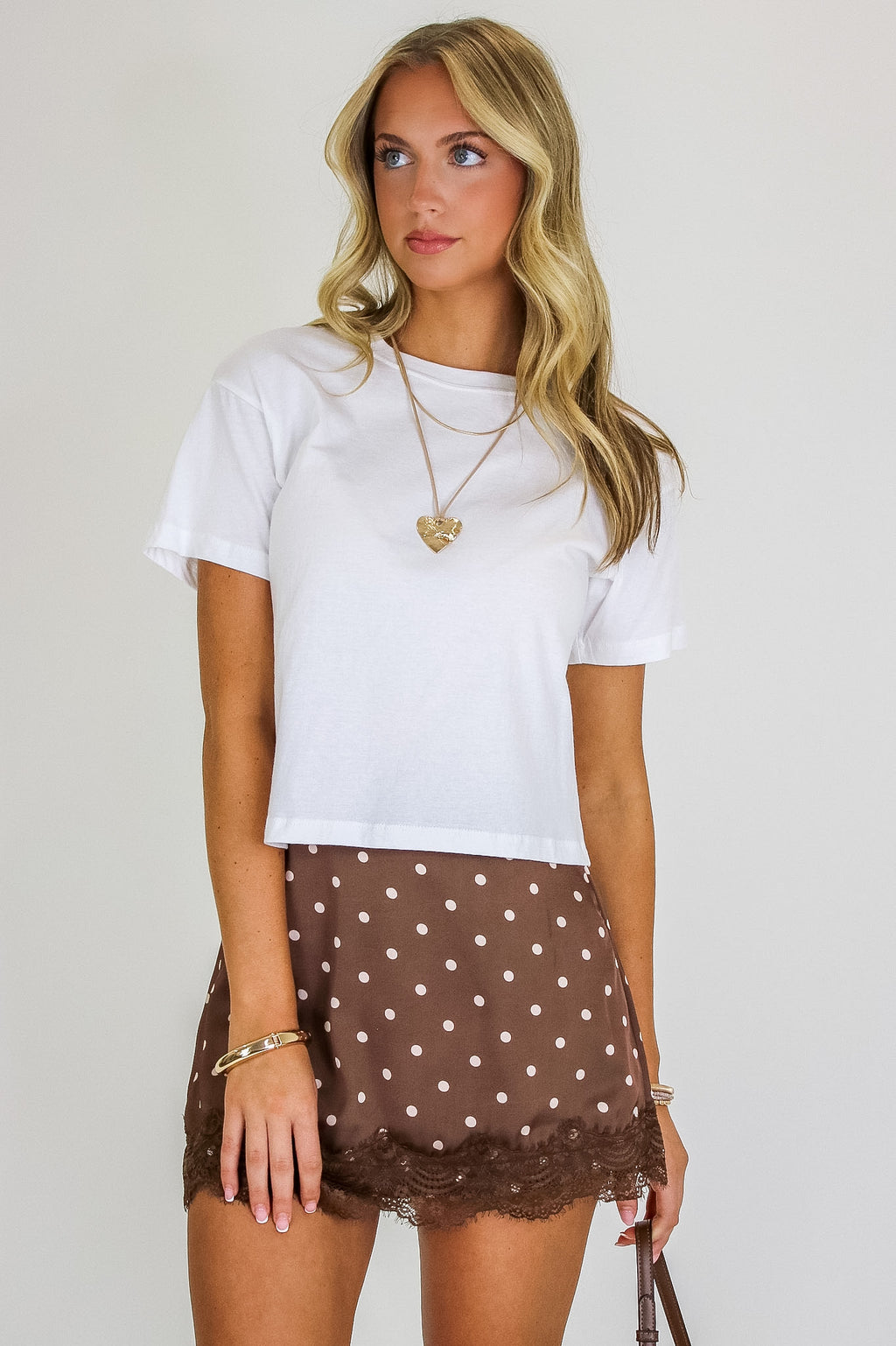 White / S The Daily Crew Neck Short Sleeve Tee - Madison and Mallory