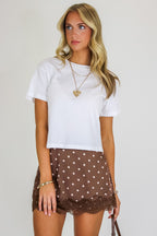 White / S The Daily Crew Neck Short Sleeve Tee - Madison and Mallory