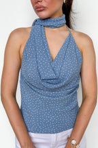 The Dot & Drape Halter Scarf Top - Madison and Mallory