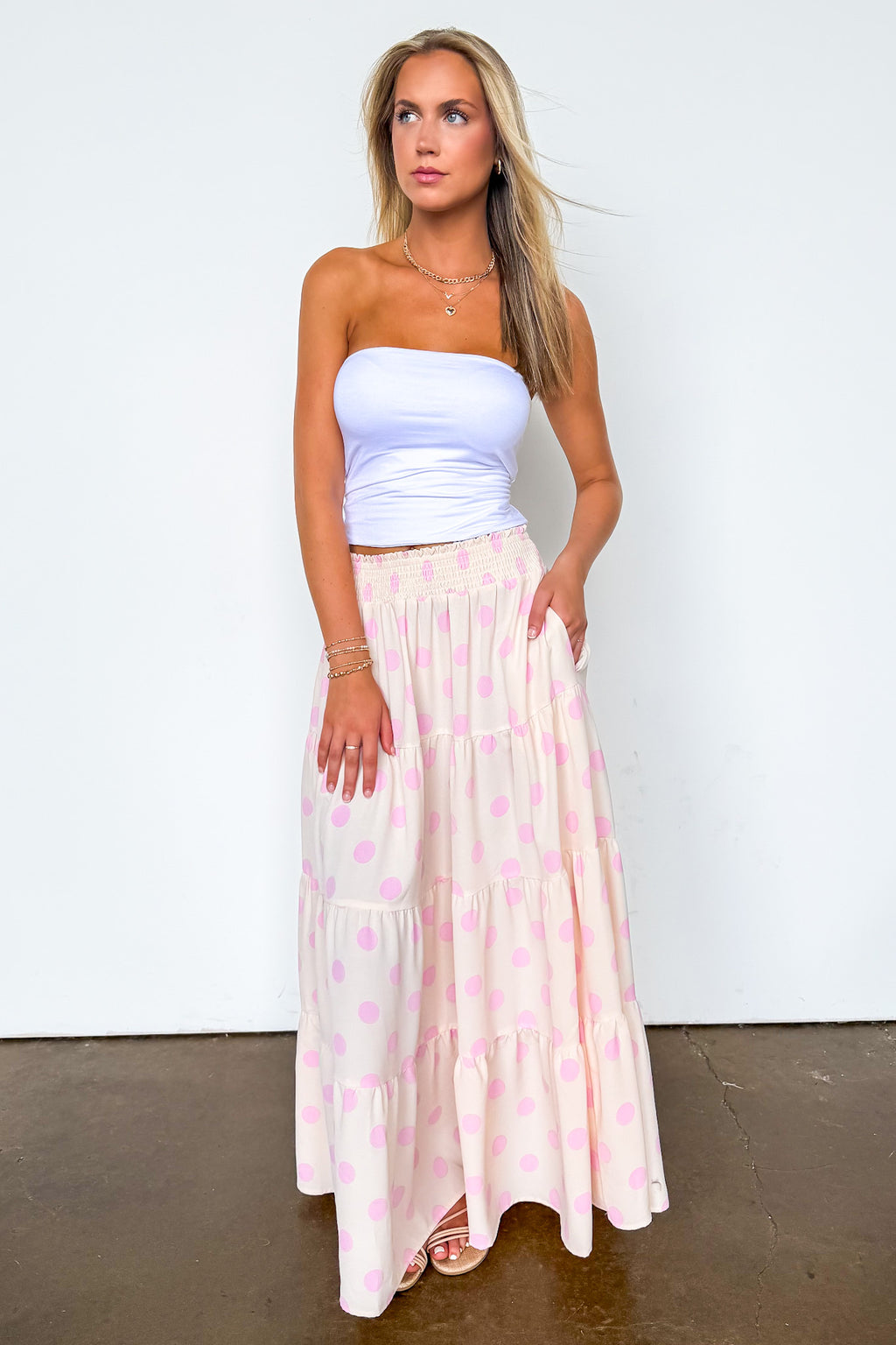 The Dot Story Tiered Maxi Skirt - Madison and Mallory