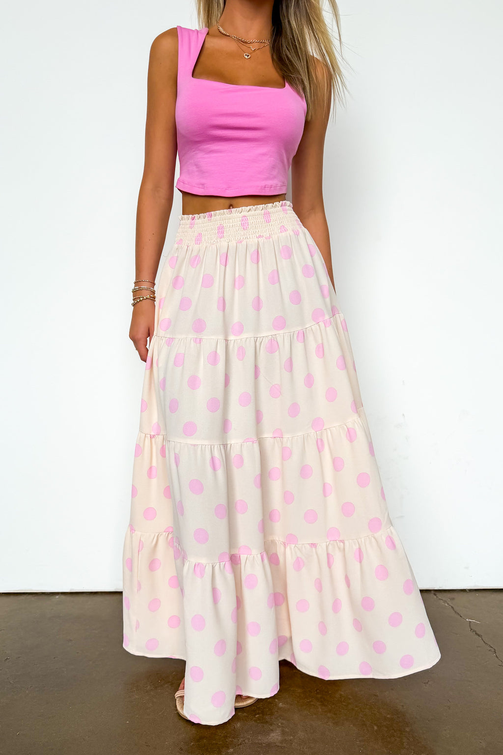 The Dot Story Tiered Maxi Skirt - Madison and Mallory