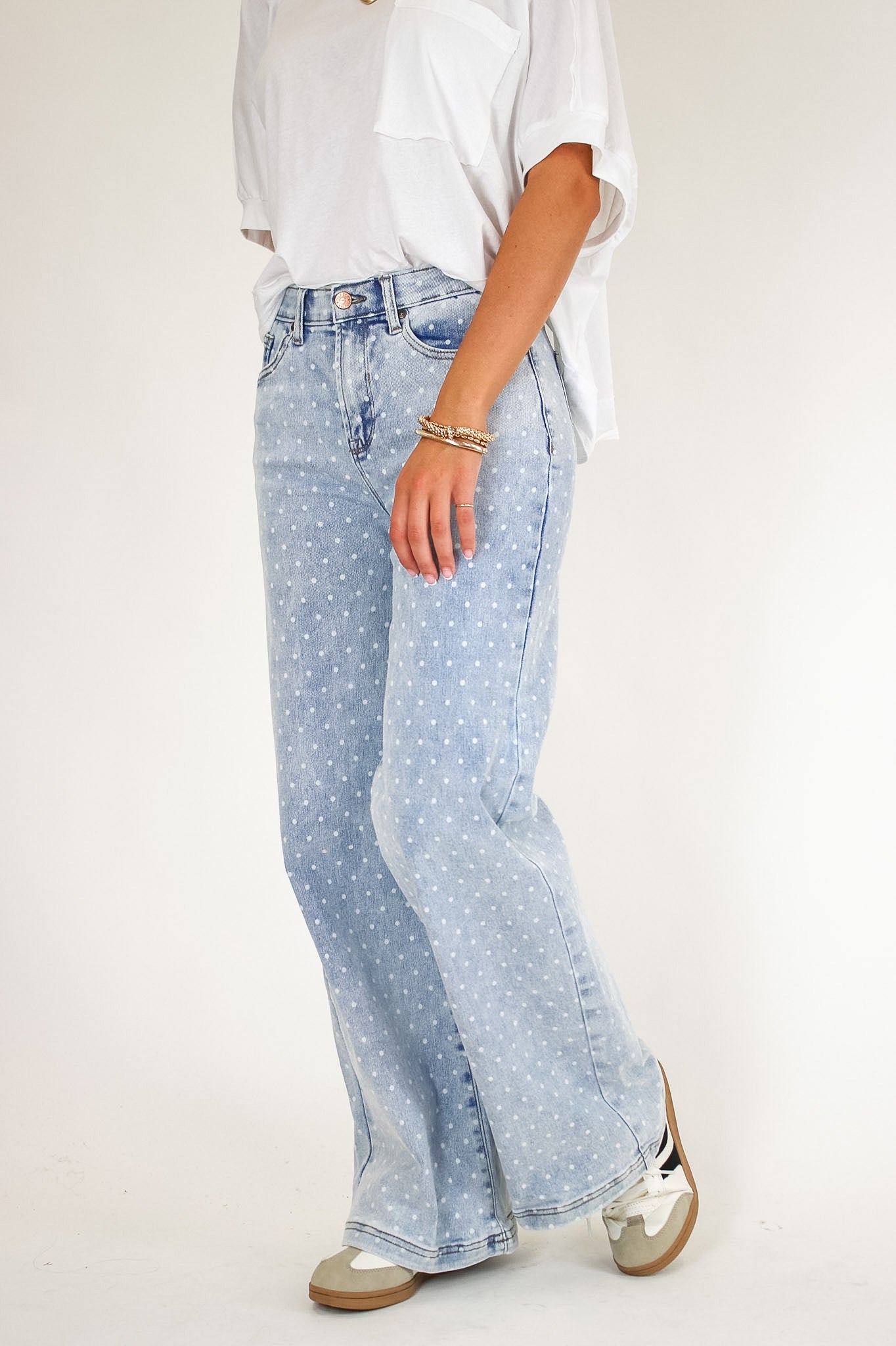 The Dot Theory High Rise Wide Leg Jeans - Madison and Mallory