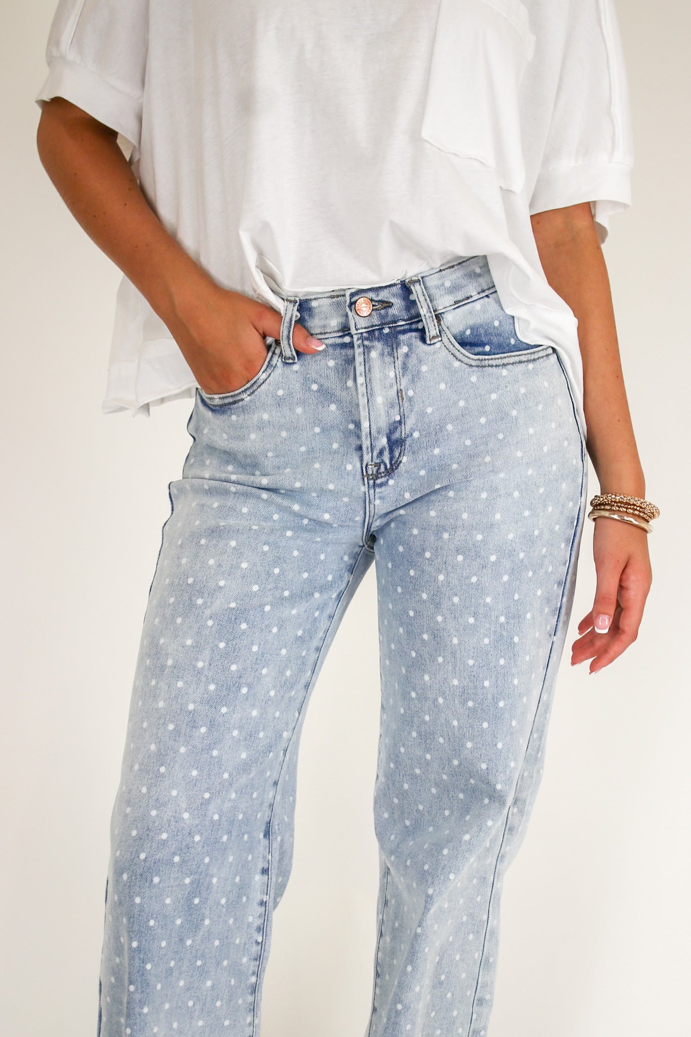 The Dot Theory High Rise Wide Leg Jeans - Madison and Mallory