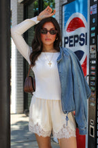 The Dream Trim Satin Lace Shorts - Madison and Mallory