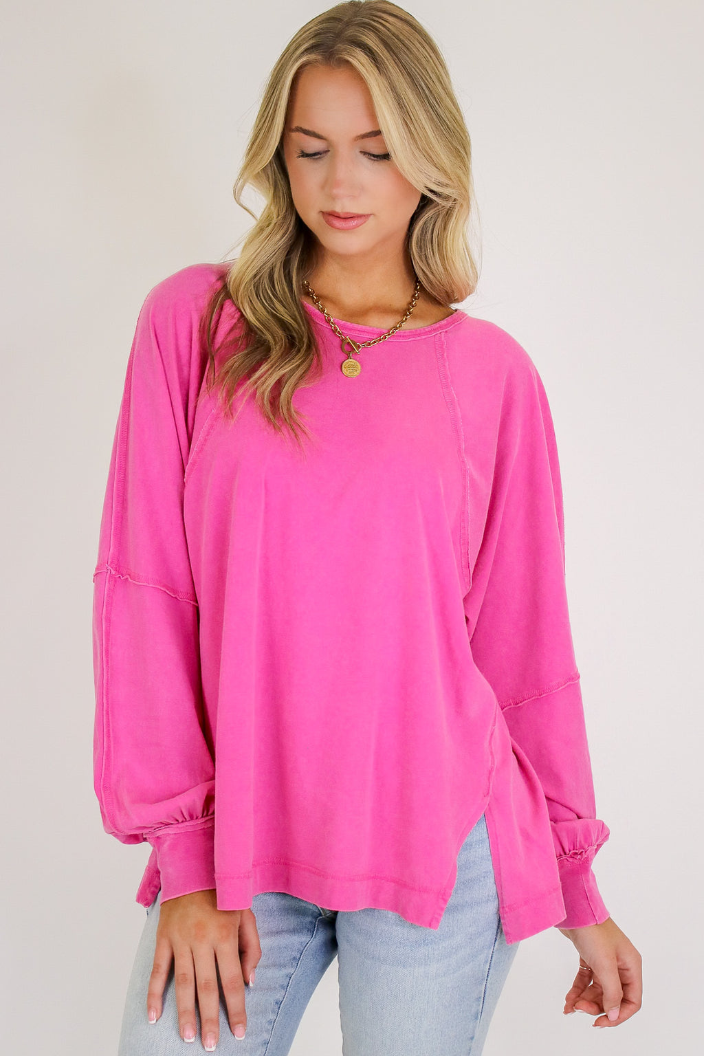 Fuchsia / S The Easy Chill Raglan Top - Madison and Mallory