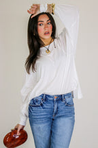 White / S The Easy Chill Raglan Top - Madison and Mallory