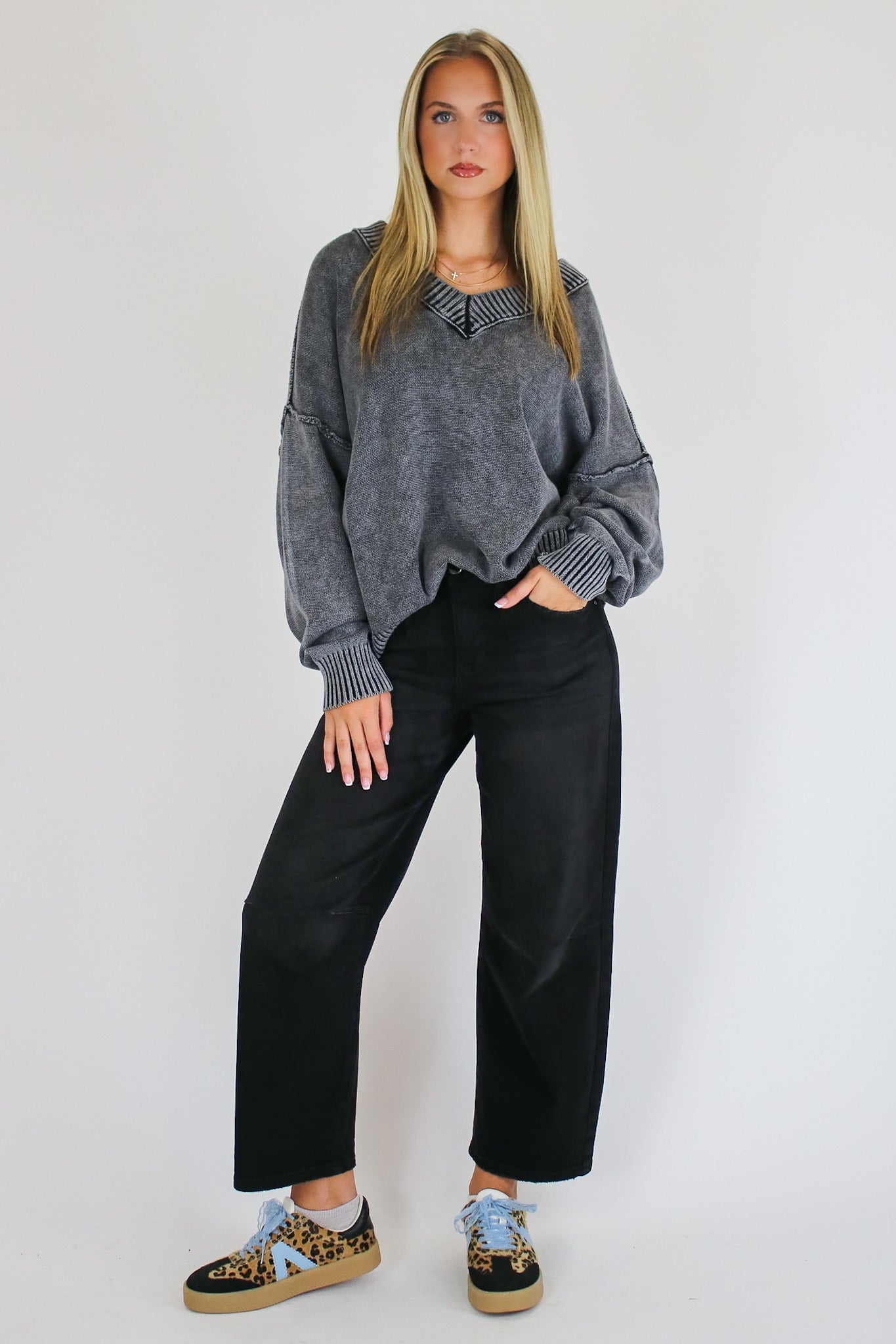 The Easy Edge V-Neck Sweater - Madison and Mallory