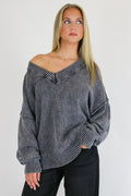 Black / S The Easy Edge V-Neck Sweater - Madison and Mallory