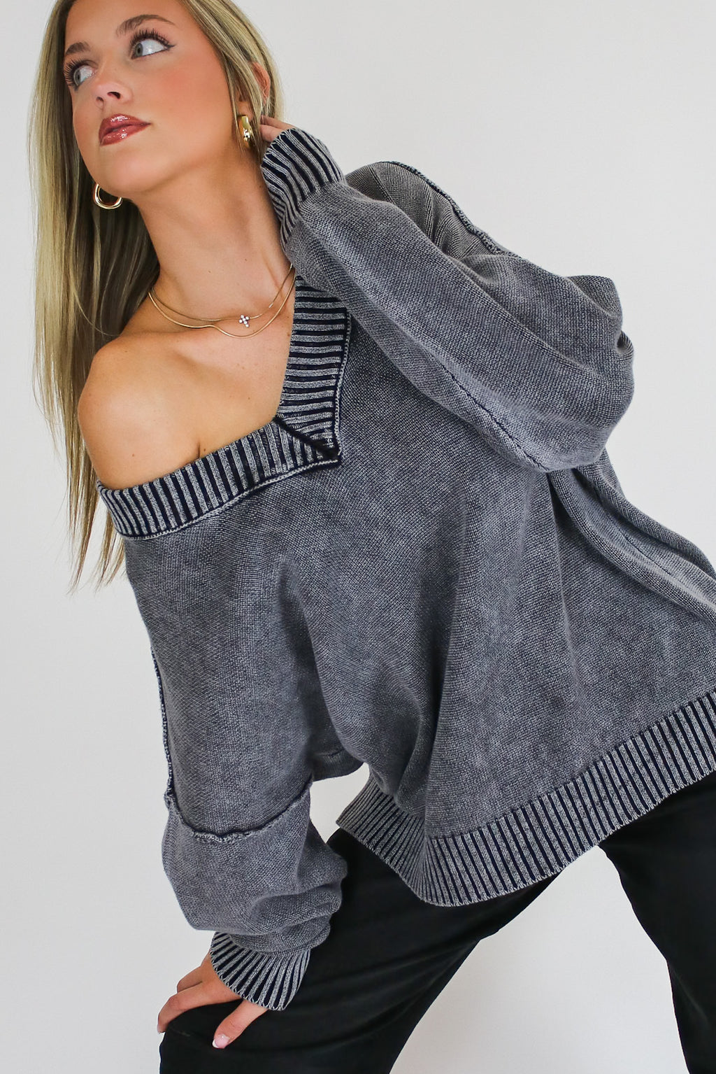 The Easy Edge V-Neck Sweater - Madison and Mallory