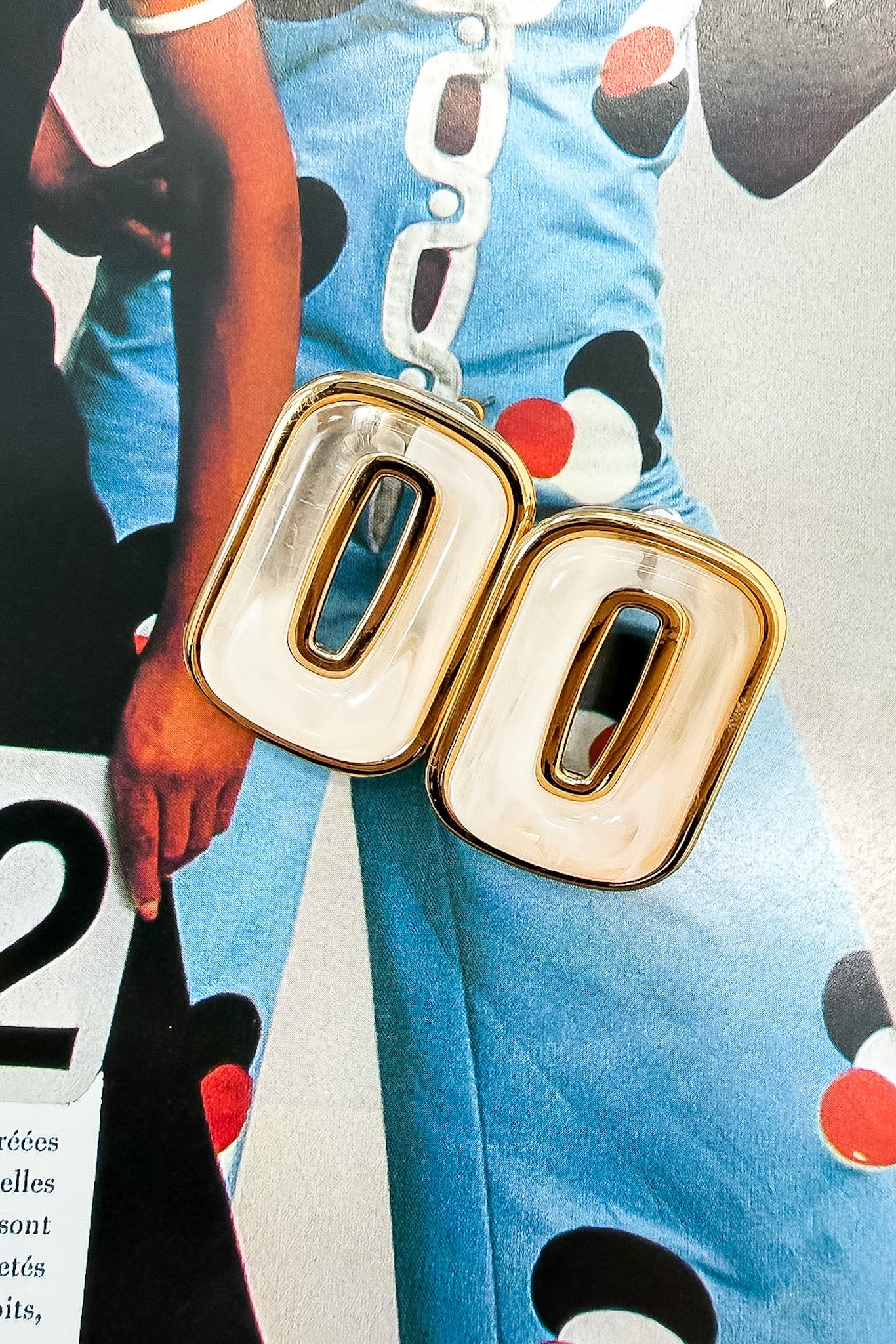 Off White The Edge Edit Enamel Rectangle Cutout Stud Earrings - Madison and Mallory